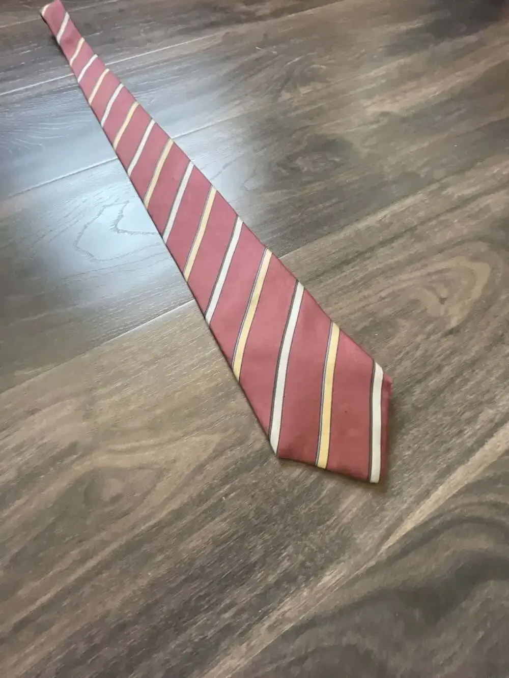 Christian Dior Vintage Burgundy Striped All Silk Necktie